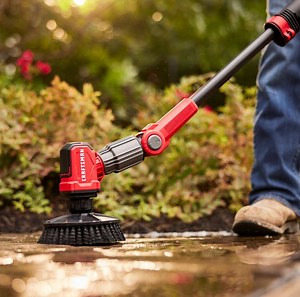 2.2K views · 71 reactions | With the ability to switch from handheld for close-up work, to the 60.5 in. telescoping pole for hard to reach areas, the V20* Cordless 2-in-1 Scrubber Kit cleans surfaces from top to bottom. Get yours today at https://bit.ly/3usDLen *20V MAX battery, maximum initial battery voltage (measured without a workload) is 20 volts. Nominal voltage is 18. | Craftsman | Facebook