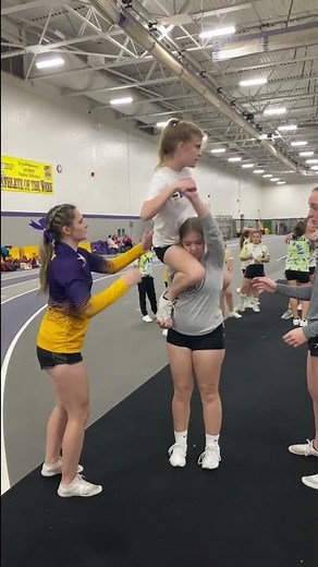 Maddy & Amara Shoulder Sit with Spin off dismount - UWSP Stunt Clinic