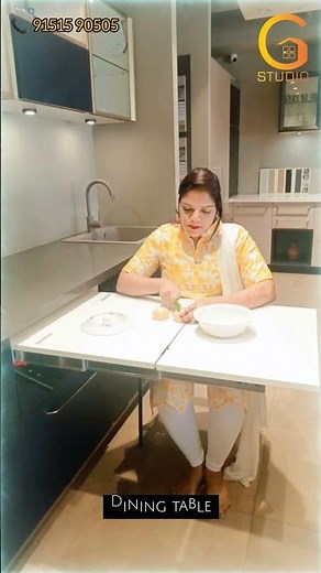 Hidden Dining Table / Pull out table from Hafele ‪@GStudio8‬