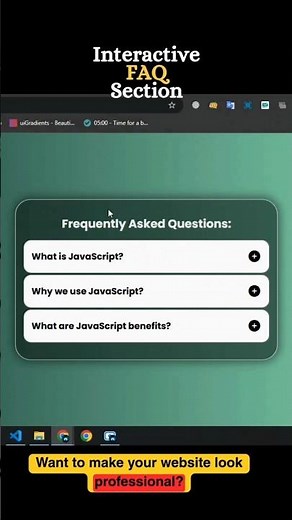 FAQ Accordion Using HTML CSS JavaScript | Web Development Project Showcase