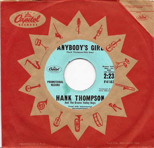 Hank Thompson And The Brazos Valley Boys - Anybody's Girl / Total Strangers