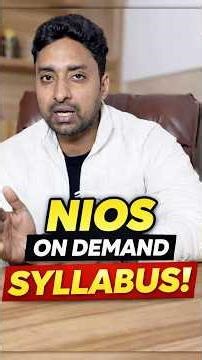 NIOS ON-Demand Syllabus! #shorts #facts