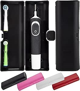 ibrush Travel Case for Oral-B Electric Toothbrush — Hard Shell Compatible with Pro 1000, Pro 100, Vitality, 5000, Braun (Handles up to 20cm) — NOT for iO, Sonic, Genius, Pulsonic (Black)