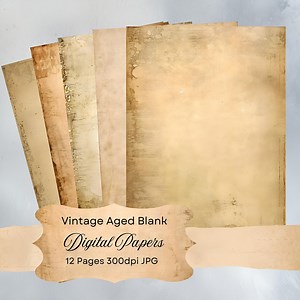 Vintage Aged Digital Paper, Antique Parchment Paper, Rustic Old Paper Texture Pack, Plain Simple Background for Journalling & Scrapbooking. - Etsy