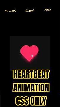 ✨How to create Heartbeat Animation | Html CSS Heart Shape Effect | No JavaScript✨ #coding #shorts