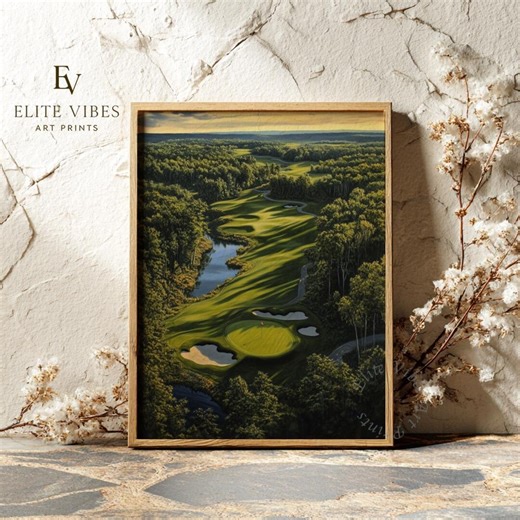 Golf Course Landscape Art Print, Serene Green Fairway (digital Download) - Etsy