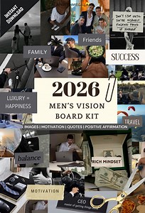 2026 Men’s Vision Board Digital Goal Planner for Successful Mindset PDF Download Vision Board Printables for Male 200 Images Template - Etsy