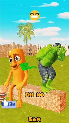 Oh no Hulk what are you doing🤣 #samlab #shorts #3dcartoon #cartoonshorts #3danimation #funnyshorts