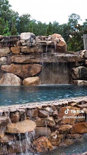 Grotto Spa and Water Slide - Ultimate Backyard Pool Experience