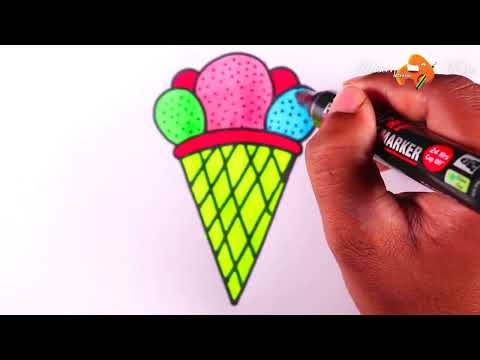Ice cream drawing step by step for beginners | How to draw ice cream easy
