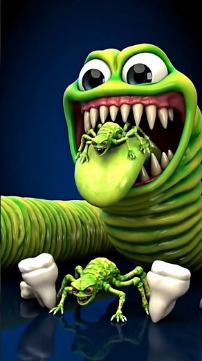 This Smiling Worm Monster Is Pure Nightmare 😱👹 | 3D Horror Animation#Monster#HorrorAnimation