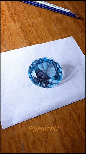 How To Draw Realistic Diamond💎🔥 #shorts #art #drawing #realistic #youtubeshorts #diamond #howtodraw
