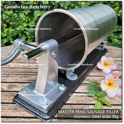 6Lbs 3kg MASTER FENG Stainless Steel DIY Homemade Sausage Stuffer Filler Maker Filling Machine