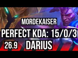 MORDEKAISER vs DARIUS (TOP) | Perfect KDA: 15/0/3 | NA Master | 26.9