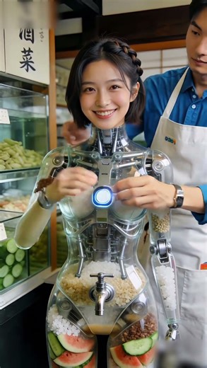 Narazuke Paste Sauce Dispenser Robot, in Service #futuristic #robot #technology #humanoid #AI