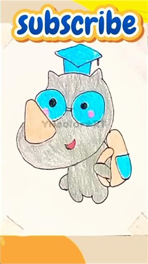 Cómo dibujar un lindo rinoceronte 🦏🦏🦏 fácilmente #dibujo #arte #animaleslindos #dibujo