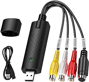 USB Audio Video Converter, Video Capture Card, VHS to Digital Converter Digitize from Analog Video VCR VHS DVD, for Windows 7 8 10