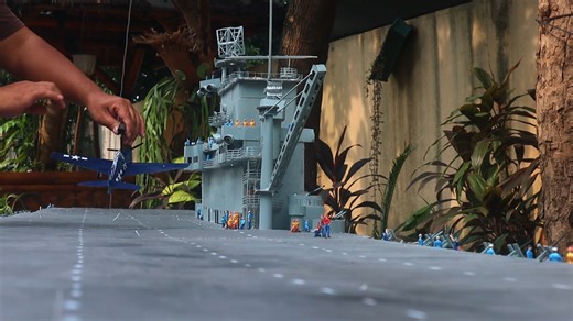 Behind the scene : Actually the RC plane was broke on the first day on the water, I tried to replace the main board but the tiny servos also broken too, for the take off it was easy, although only plane's motor that still can be controlled, but for landing I had to find a way to make the scene because the RC plane was just a free flight flying model. | Julius Perdana