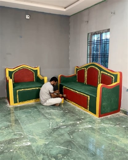 Handmade Cement Sofa Set _ DIY Sofa #cementcraft #sofa | Deep's CRAFT