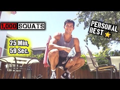 1,000 Bodyweight Squats in 25 Minutes, 59 Seconds! | High-Volume Calisthenics Challenge