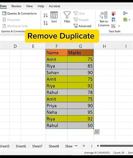Remove Duplicate Data in Excel 🔥 1 Click Trick