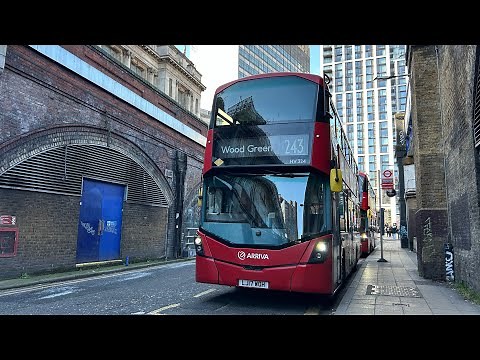 FULL ROUTE VISUAL|Arriva London Bus Route 243|Waterloo - Wood Green|HV334(LJ17 WOH)
