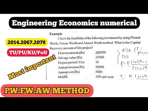 PW.AW.FW Method | Capital Recovery | Engineering economics | Most important Questions