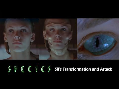 Species (1995) - Sil transformation and attack
