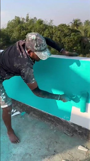 Outside wall painting green colour fast cort 🏡#viral video….more￼