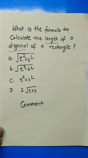 formula of length of diagonal #maths #viralshorts #areaproblem