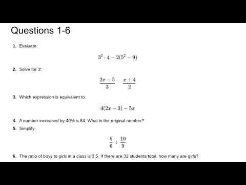 Middle School MAP Testing Math Practice Question Set B (Challenging)
