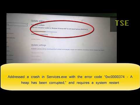 Fix error code 0xc0000374 A heap has been corrupted - Services.exe crash in Windows 10 Pro