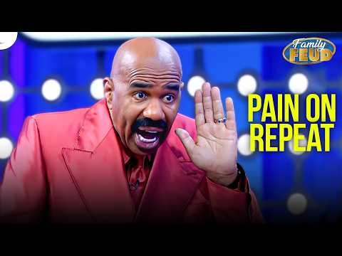 Steve Physically PAINED by Every Single One of These Answers | Fast Money | Family Feud Compilations