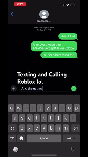 Texting Roblox!