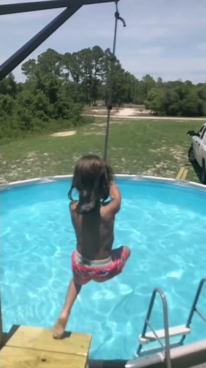 Homemade Rope swing for above ground pool - corona quarantine