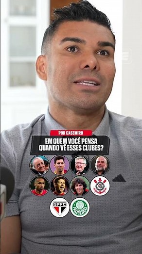 WHO DO YOU THINK OF WHEN YOU SEE THESE 10 CLUBS? CASEMIRO ANSWERED! 👀⚽ #shorts