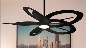 MINKA-AIRE Pinup 60 in. Indoor Black Novelty Ceiling Fan with Warm White Integrated LED with Remote Included F862L-CL