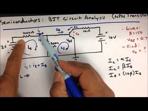 BJT Semiconductor Circuit Analysis Transistor Practice Problem (Electrical Engineering Basic Review)