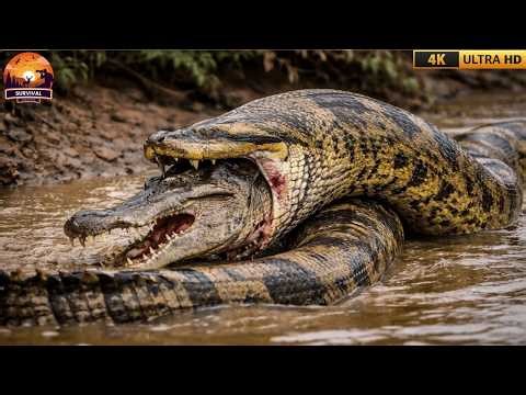 Swamp Showdown | Giant Python Faces the Ultimate Predator! 🌿🐊