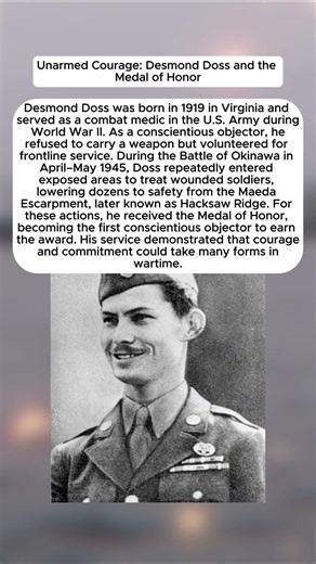 Unarmed Courage: Desmond Doss and the Medal of Honor