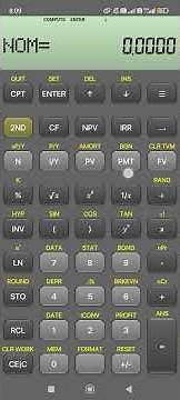 Computation of Effective Annual Rate EAR using BA II Plus calculator