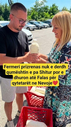 Fermeri nga Prizreni dhuron falas qumështin e pashitur për familjet në nevojë