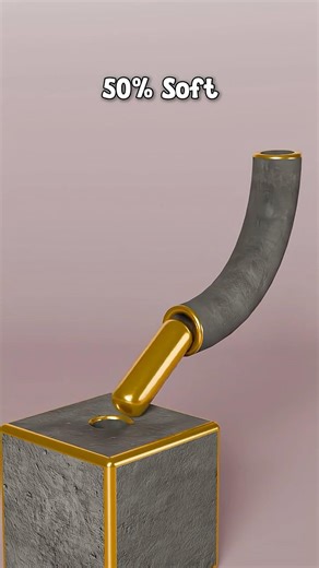 0% vs 100% Soft Gold Cylinder In Pipe | 3D Soft Body Simulation