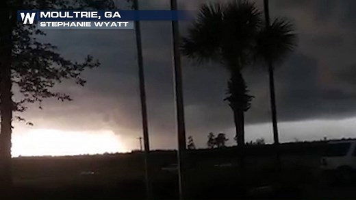 🚨 BREAKING VIDEO 🚨 A long-track #tornado that has been on the ground in Georgia was captured on video in Moultrie just a little while ago. Credit: Stephanie Wyatt #GAwx | WeatherNation