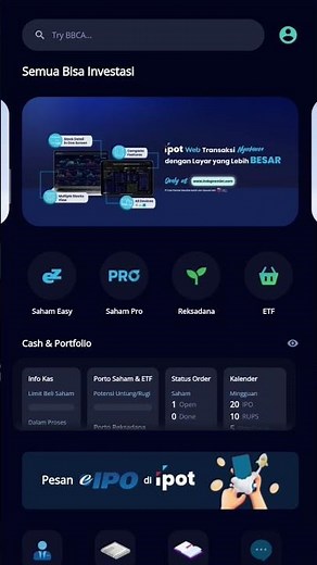 Tampilan Running Trade Ipot Mobile