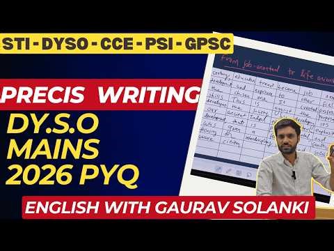 English answer writing | precis writing | dyso mains pyq | sti | psi | cce | dyso |