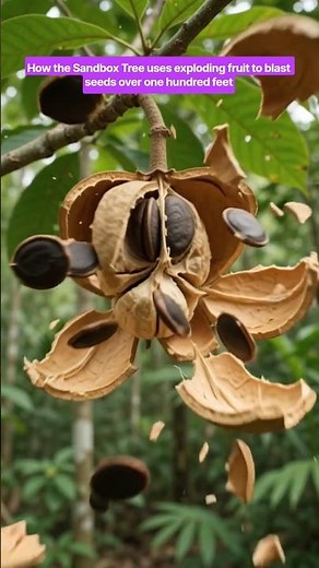 How the Sandbox Tree uses exploding fruit to blast seeds over one hundred feet #sandbox #lifecycle