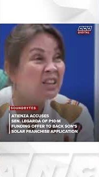 Atienza accuses Legarda of P10-M funding offer to back son's solar franchise application | ANC
