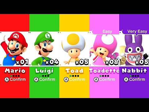 New Super Mario Bros U Deluxe - All Characters