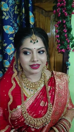 Red hot bride ❤️👌💕 Marriage look 👌#bridelmakup #makeup